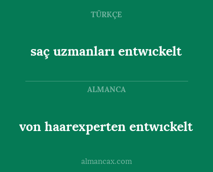 saç uzmanları entwıckelt - von haarexperten entwıckelt