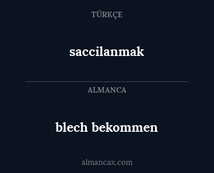 blech bekommen - saccilanmak