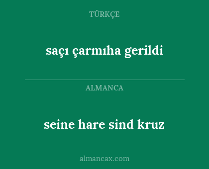 saçı çarmıha gerildi - seine hare sind kruz