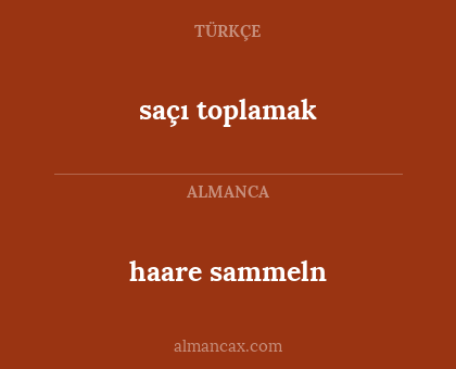 haare sammeln - saçı toplamak