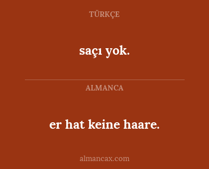 saçı yok. - er hat keine haare.