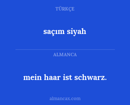 saçım siyah - mein haar ist schwarz.