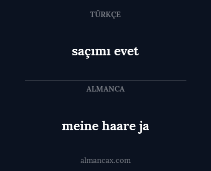 meine haare ja - saçımı evet
