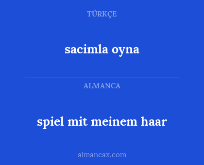 sacimla oyna - spiel mit meinem haar