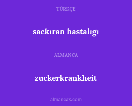 sackıran hastalıgı - zuckerkrankheit