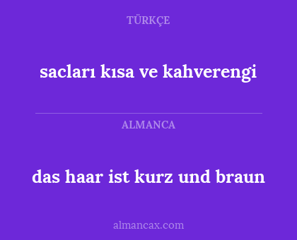 sacları kısa ve kahverengi - das haar ist kurz und braun