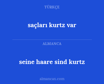 saçları kurtz var - seine haare sind kurtz