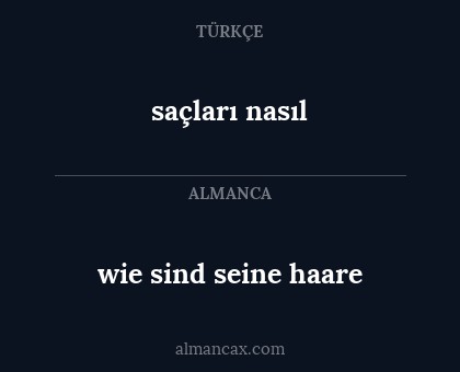 saçları nasıl - wie sind seine haare