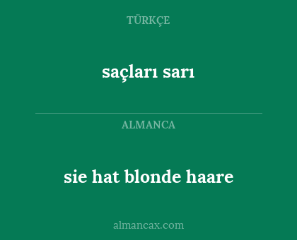 sie hat blonde haare - saçları sarı