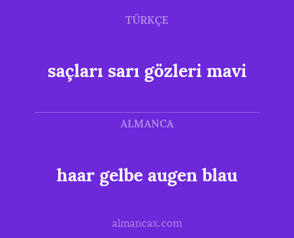 haar gelbe augen blau - saçları sarı gözleri mavi