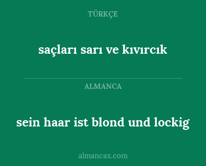 saçları sarı ve kıvırcık - sein haar ist blond und lockig
