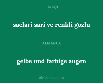 saclari sari ve renkli gozlu - gelbe und farbige augen