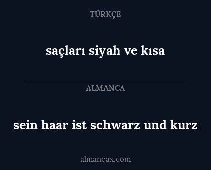 saçları siyah ve kısa - sein haar ist schwarz und kurz