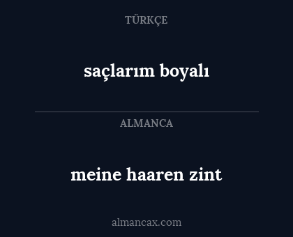 meine haaren zint - saçlarım boyalı