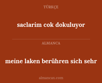 meine laken berühren sich sehr - saclarim cok dokuluyor