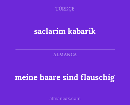 saclarim kabarik - meine haare sind flauschig