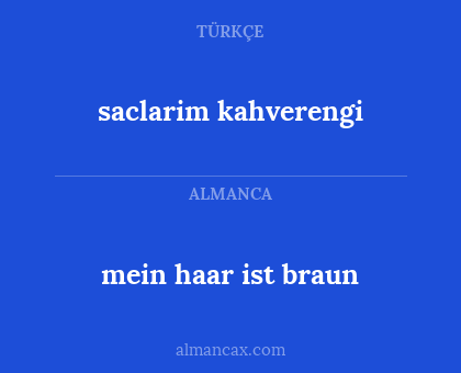 mein haar ist braun - saclarim kahverengi