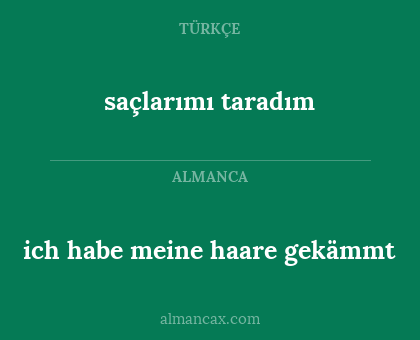 saçlarımı taradım - ich habe meine haare gekämmt