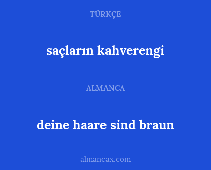 saçların kahverengi - deine haare sind braun