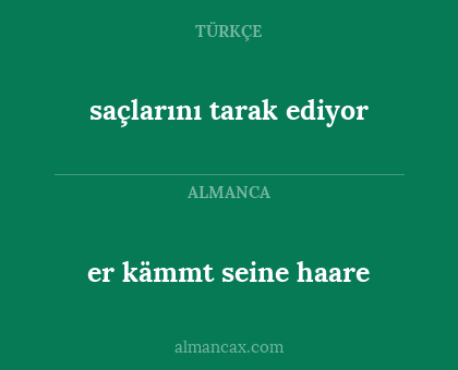 saçlarını tarak ediyor - er kämmt seine haare