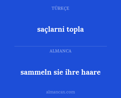 saçlarni topla - sammeln sie ihre haare