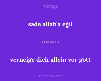 sade allah'a eğil - verneige dich allein vor gott