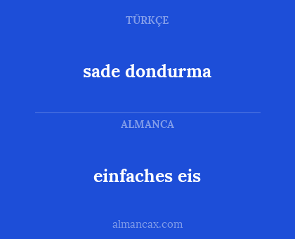sade dondurma - einfaches eis