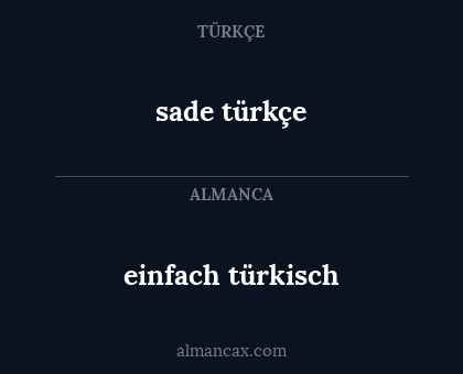 einfach türkisch - sade türkçe