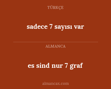 es sind nur 7 graf - sadece 7 sayısı var