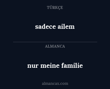 sadece ailem - nur meine familie