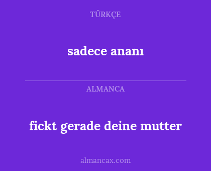 fickt gerade deine mutter - sadece ananı