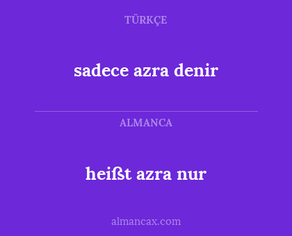 sadece azra denir - heißt azra nur