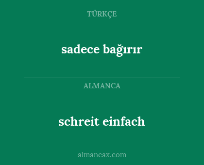 schreit einfach - sadece bağırır