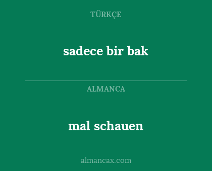 sadece bir bak - mal schauen