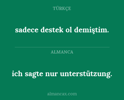 sadece destek ol demiştim. - ich sagte nur unterstützung.