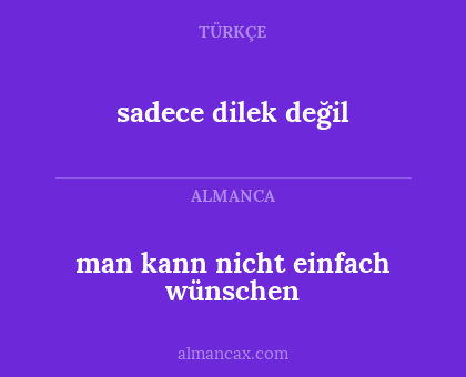 sadece dilek değil - man kann nicht einfach wünschen
