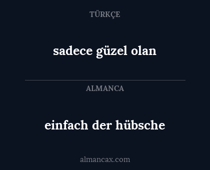 sadece güzel olan - einfach der hübsche