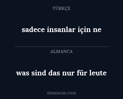 was sind das nur für leute - sadece insanlar için ne