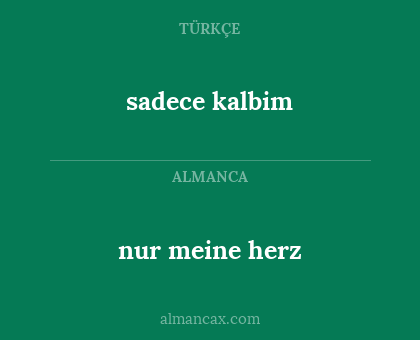 sadece kalbim - nur meine herz