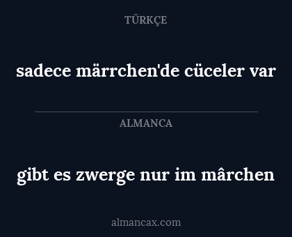sadece märrchen'de cüceler var - gibt es zwerge nur im mârchen