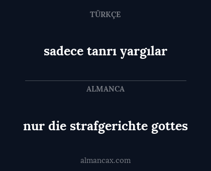 sadece tanrı yargılar - nur die strafgerichte gottes