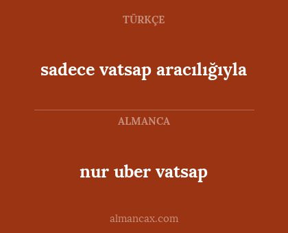 sadece vatsap aracılığıyla - nur uber vatsap