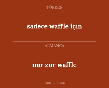 sadece waffle için - nur zur waffle