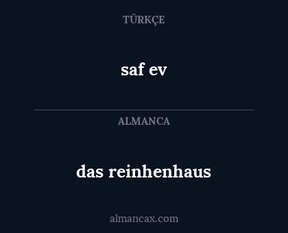 das reinhenhaus - saf ev