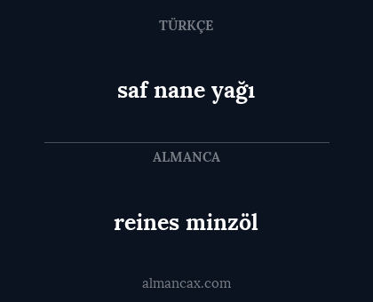 reines minzöl - saf nane yağı