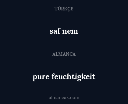 pure feuchtigkeit - saf nem