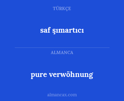 pure verwöhnung - saf şımartıcı