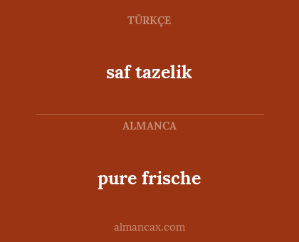 pure frische - saf tazelik