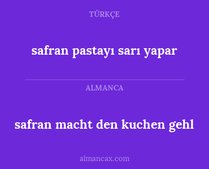 safran macht den kuchen gehl - safran pastayı sarı yapar