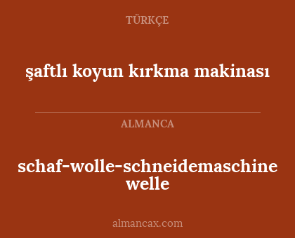 şaftlı koyun kırkma makinası - schaf-wolle-schneidemaschine welle
